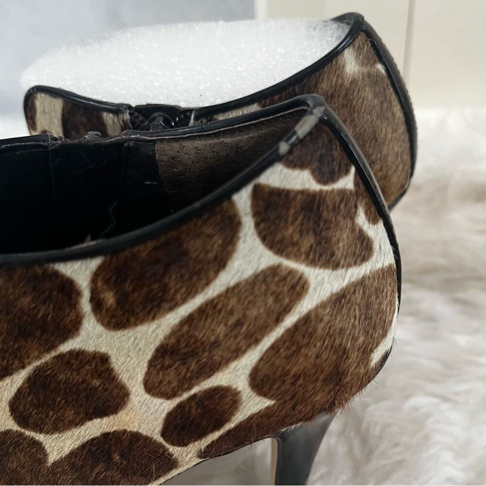 NEW Nine West Leather Hair Calf Classic Spotted Leopard High Heel Ankle Boot 5.5 - Picture 12 of 15
